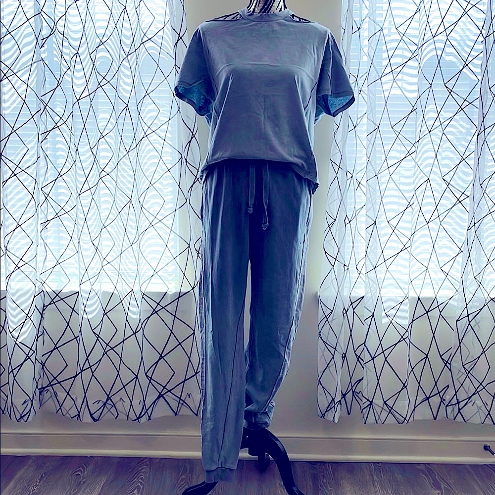 Vintage Havanna est. 1954 Color Blue Lounge Wear Women Top L Bottoms M